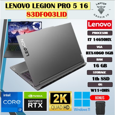 LENOVO LEGION PRO 5 16 I7 14650HX RTX4060 8GB/ 16GB 1TB W11+OHS 16.0WQXGA 240HZ 100DCIP3 4ZRGB