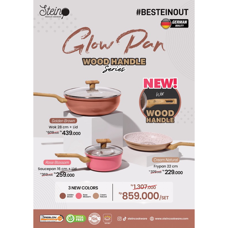 Stein Cookware Glow Pan - Paket Glowpan SteinCookware Wajan Set Granite