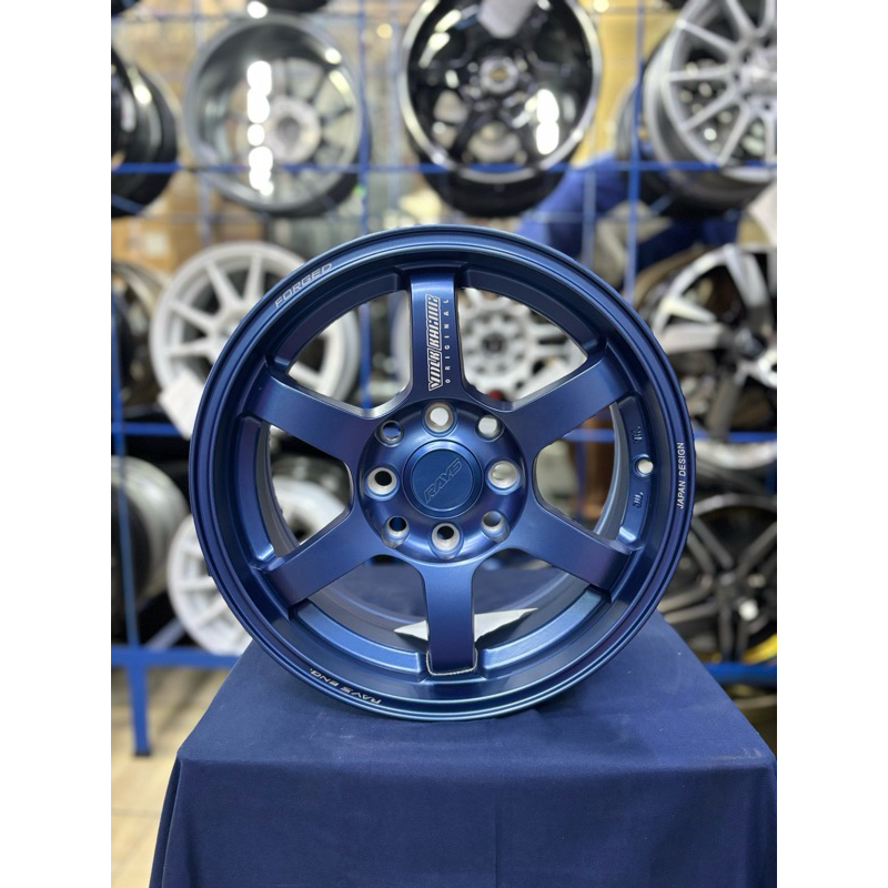 velg mobil TE37 R14 matt blue