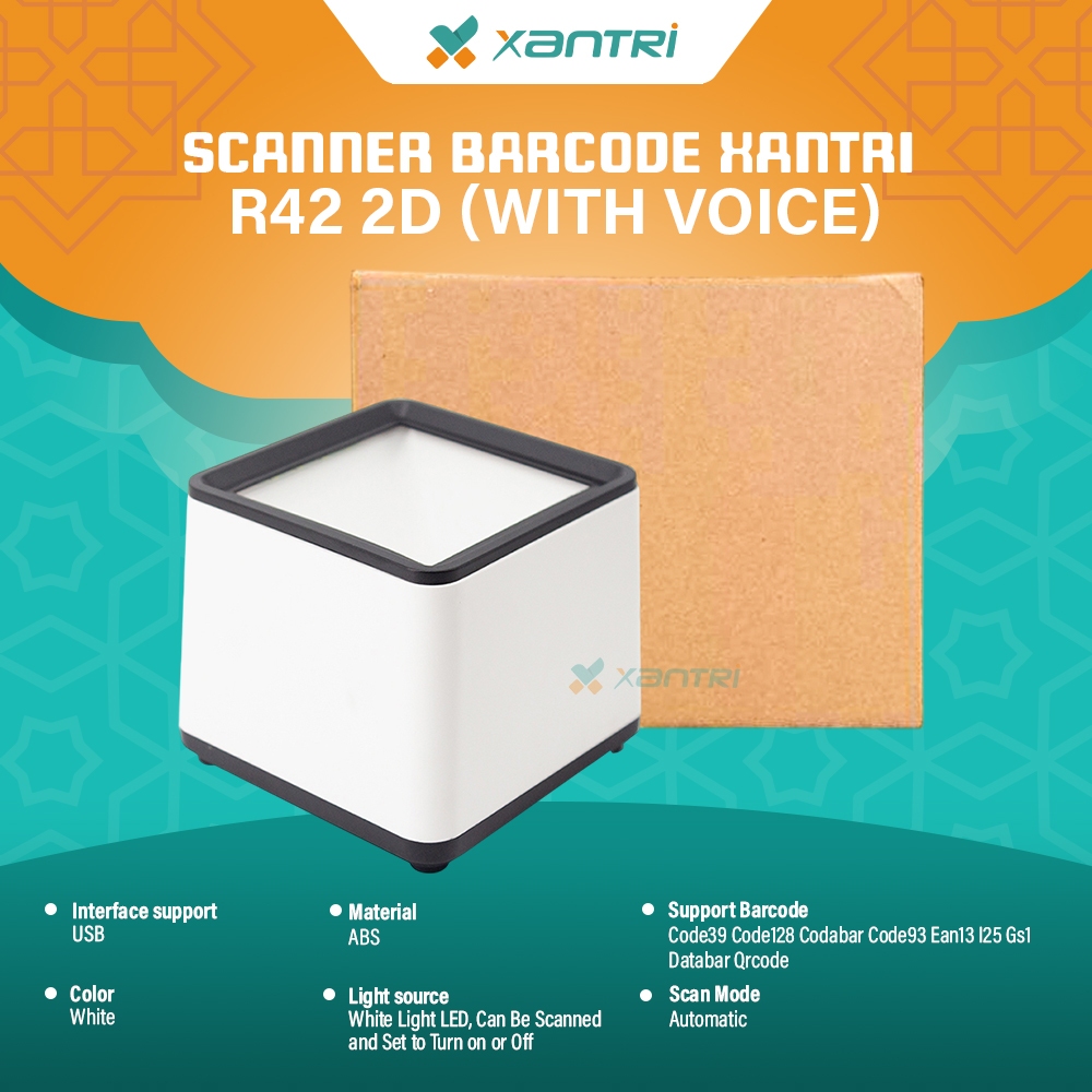 Xantri - Scanner Barcode Xantri R42 USB, Scanner Portable Multifunction Hands Free Desktop Mobile Pa