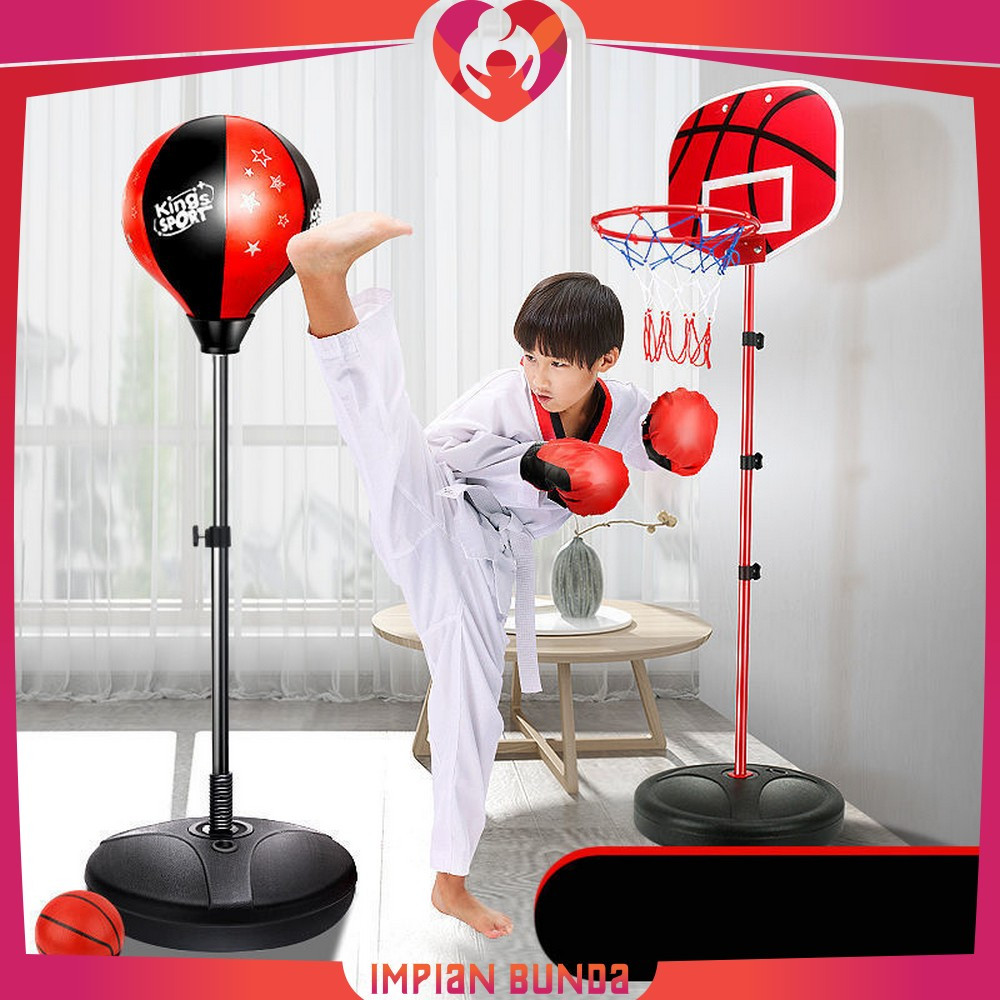 Mainan Alat Latihan Tinju Set Anak / Childrens Boxing Toys / Sarung Tinju Maenan Samsak Tinju / Spee