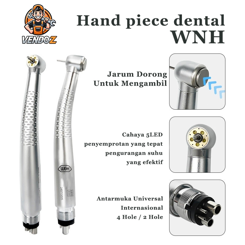 Hand piece WNH High Speed Inner Water / W&H Handpiece HighSpeed SET 2/4 holes 5 LED LVE