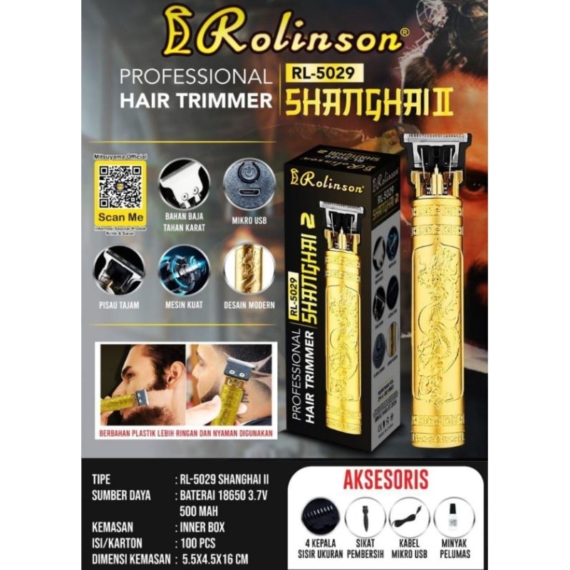 Alat Cukur Rambut Elektric / Cukur Naga Emas / Cukur Jenggot Dragon / Hair Clipper Shanghai Rolinson