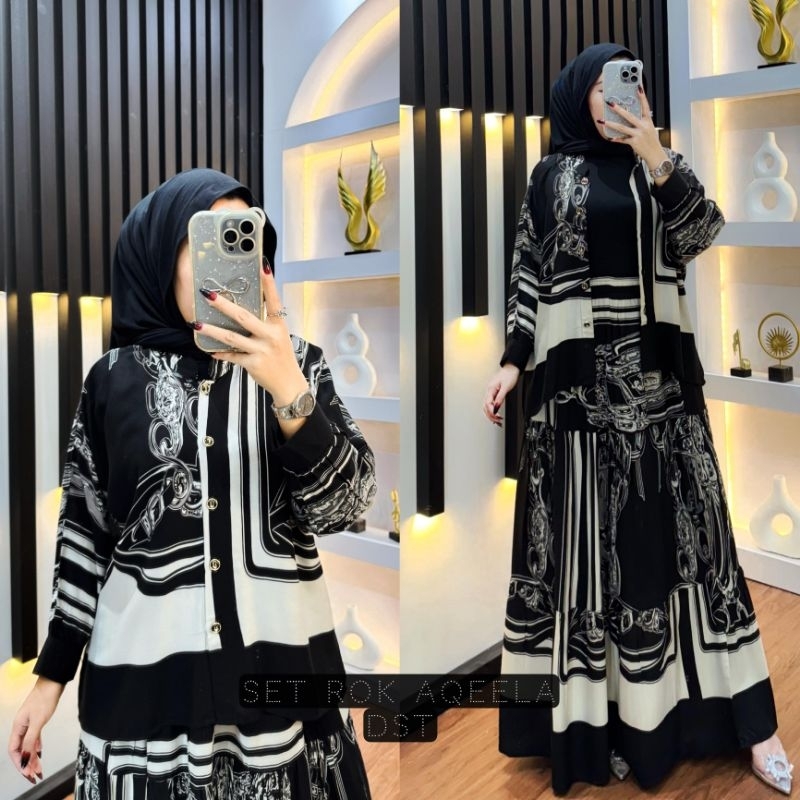 SET ROK AQEELA /SET ROK RAYON / EDISI LEBARAN / BY DST COLLECTION