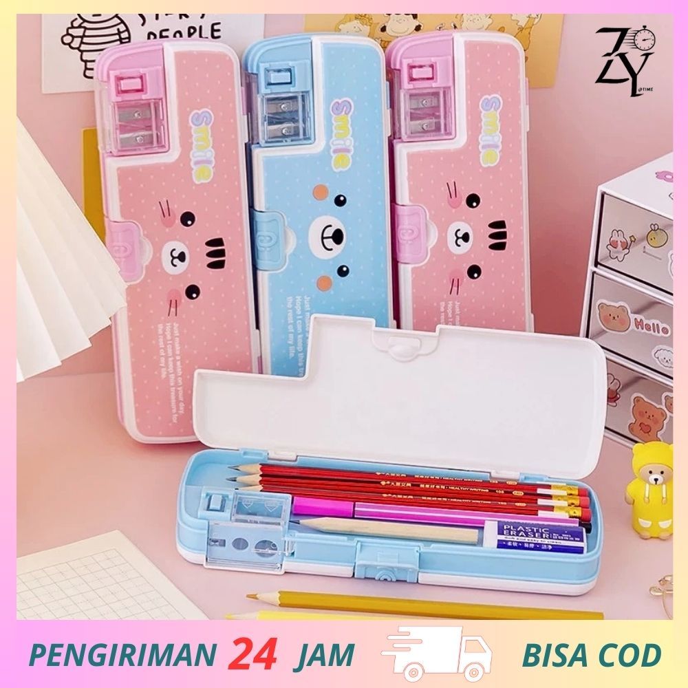 

THE TIME-Kotak Pensil Alat Tulis Portabel / Penyimpanan Tas Pena/Kotak Pensil Multifungsi/ Kotak Pena/Stationary ST-2118-1