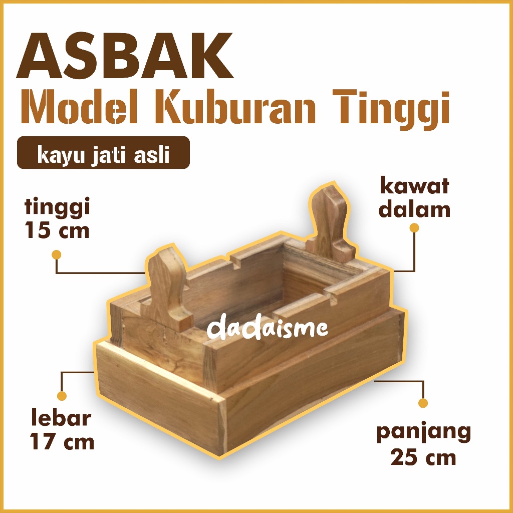 Asbak Aesthetic Kayu Jati Ukuran Jumbo Model Nisan Kuburan Bahan Kayu Jati Jawa - dadaisme -