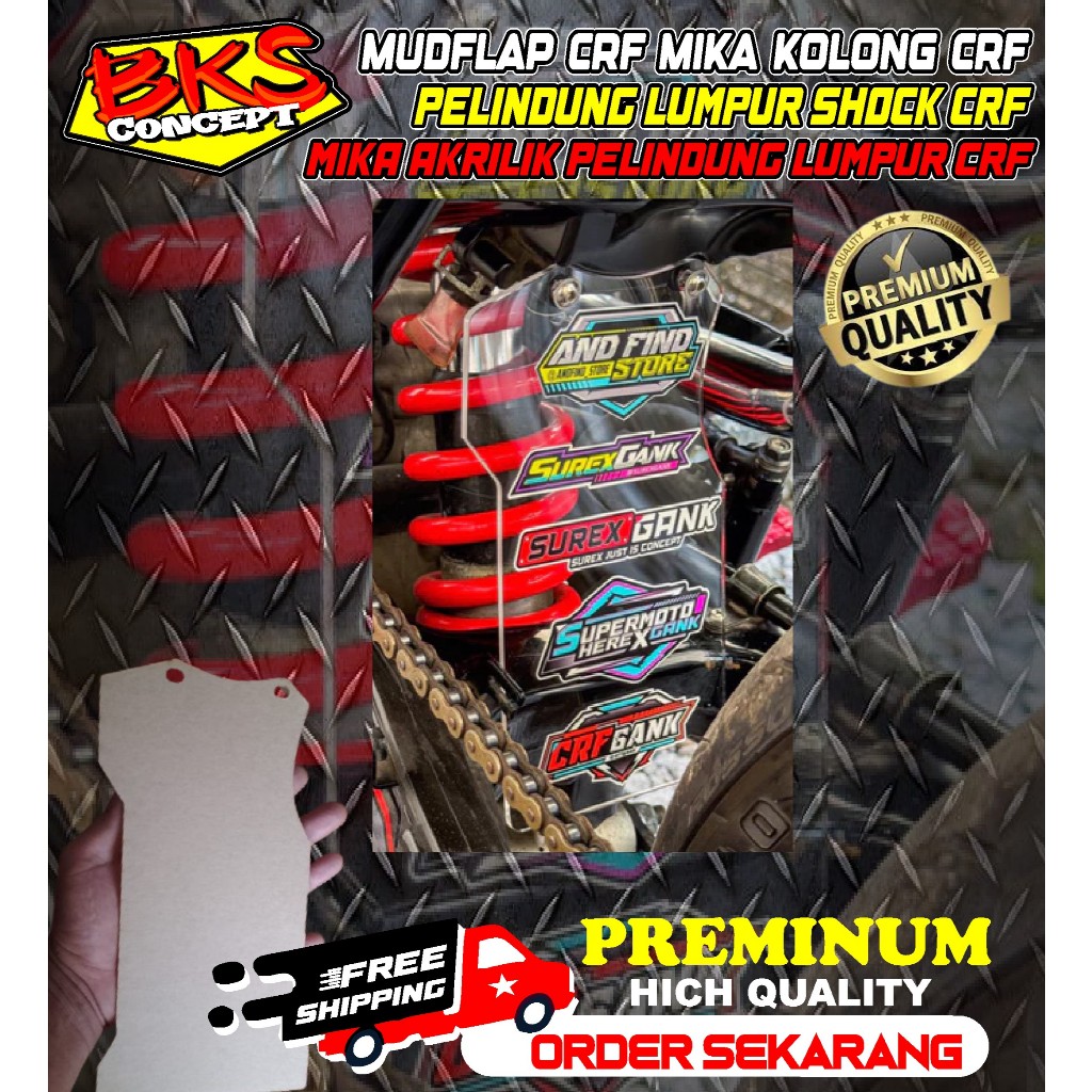 MUDFLAP CRF MIKA KOLONG CRF PELINDUNG LUMPUR SHOCK CRF MIKA AKRILIK PELINDUNG LUMPUR CRF