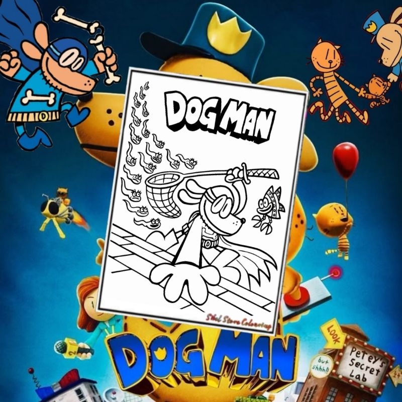 

Kertas Mewarnai Anak Tema Dog Man / Kertas Gambar (10 Lembar) / Kertas Mewarnai Anak TK / PAUD / SD