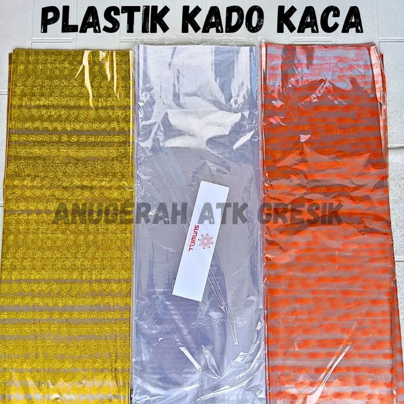 

[1PACK=50LEMBAR] PLASTIK KADO KACA / BUNGKUS PARCEL BENING JUMBO 70X85CM
