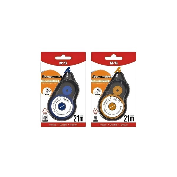 

correction tape M&G economical 12 meter act 55373 / 21 meter kode act 58372 x 5 mm bahan pet anti kusut ( setara merek bagus) satuan tipex roll
