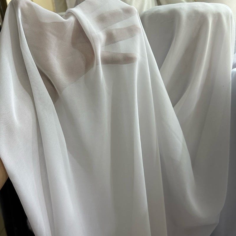 kain sifon polos putih bersih ( harga per meter )