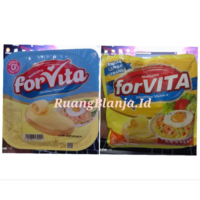 

Forvita margarine serbaguna 200gr bebas 0% lemak trans