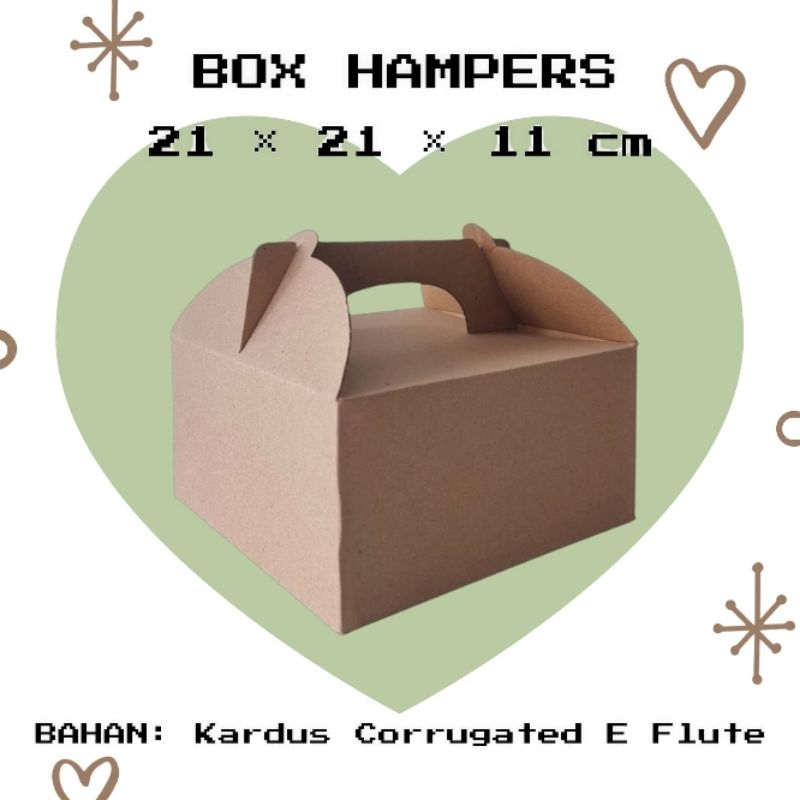 

(MIN ORDER 10 PCS) GABLE BOX 21x21x11 / BOX HAMPERS PARCEL LEBARAN NATAL