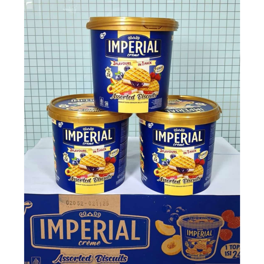 

IMPERIAL BISKUIT CREM ISI 24PCS - BISKUIT SUSU DENGAN SELAI & CREM - BPOM HALAL
