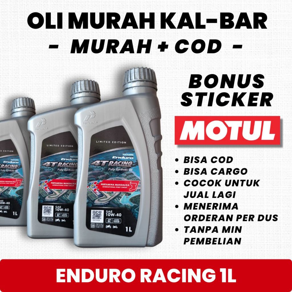 (BONUS STICKER) OLI ENDURO RACING 1LITER 4T MOTOR BEBEK