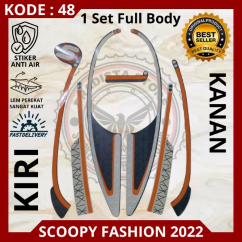 Stiker/striping motor Honda Scoopy fashion 2022/stiker Scoopy fashion 2022 warna biru Dongker list o