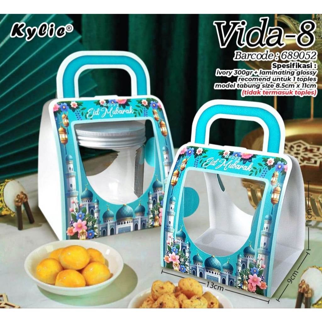 

Box Handle Lebaran VIDA untuk 1 Toples 8.5x11cm / Wadah Penyangga Toples Idul Fitri [isi 5 pcs]