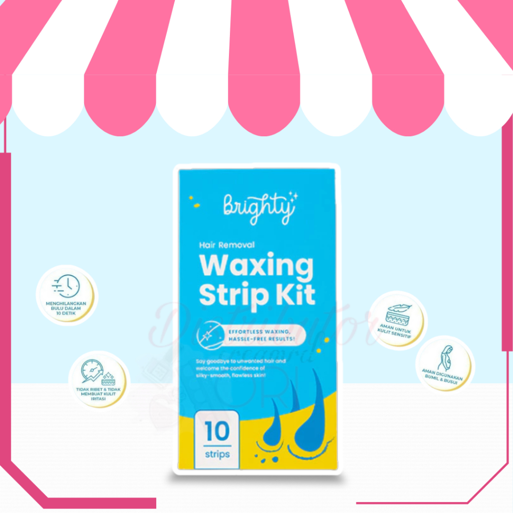 Brighty Hair Removal Waxing Strip Kit Mencabut Bulu Tanpa Sakit Menghaluskan Dan Melembutkan Kulit K