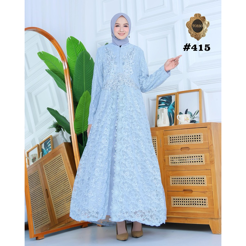 Gamis Brokat Premium Jumbo Busui Gaun Pesta Muslimah Grosir by Tozzo 421
