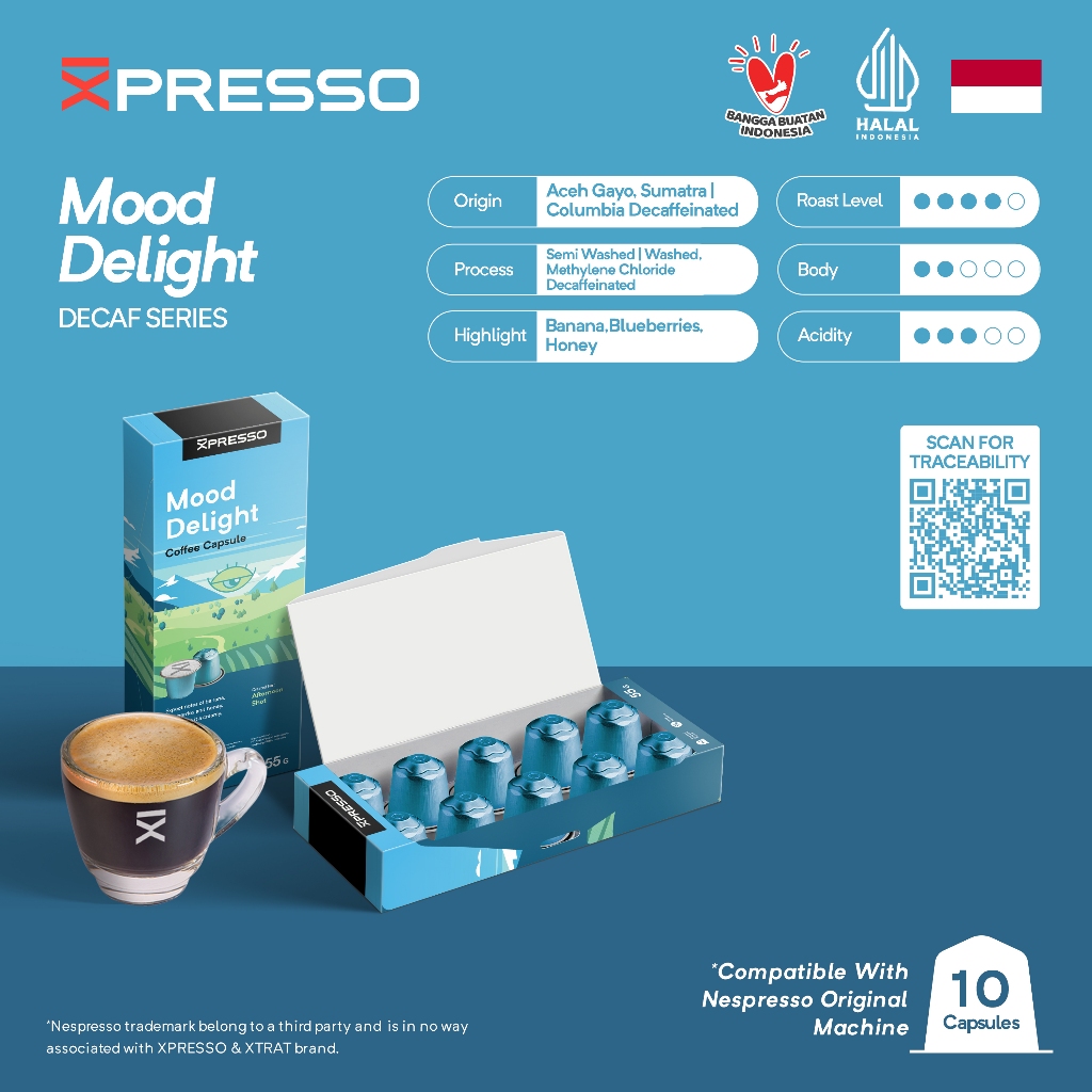 

XPRESSO Kopi Kapsul - Mood Delight - Nespresso Coffee Capsules Compatible