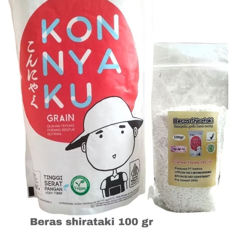 

Beras Shirataki 100gr Rendah Kalori Diet Sehat Konnyaku Rice Halal