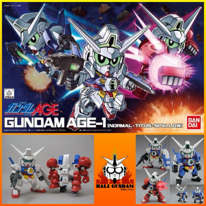 SD BB SENSHI AGE-1 GUNDAM AGE 1 NORMAL TITUS SPALLOW SET Bali Gundam Hobby Corner Bandai Original