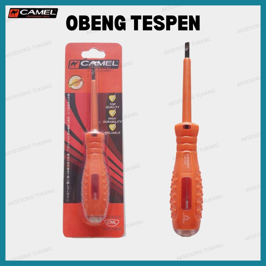 Obeng Tespen Listrik Camel / Obeng Test Pen / Obeng Elektrik Bagus