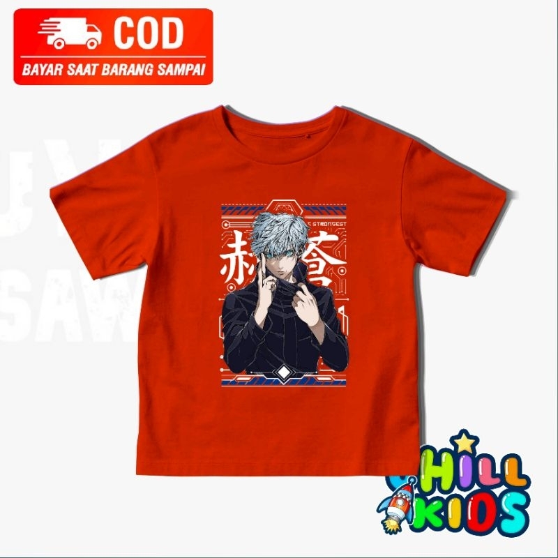 kaos anak gojo Satoru jujutsu kaisen / baju anak gojo Satoru free tambah nama