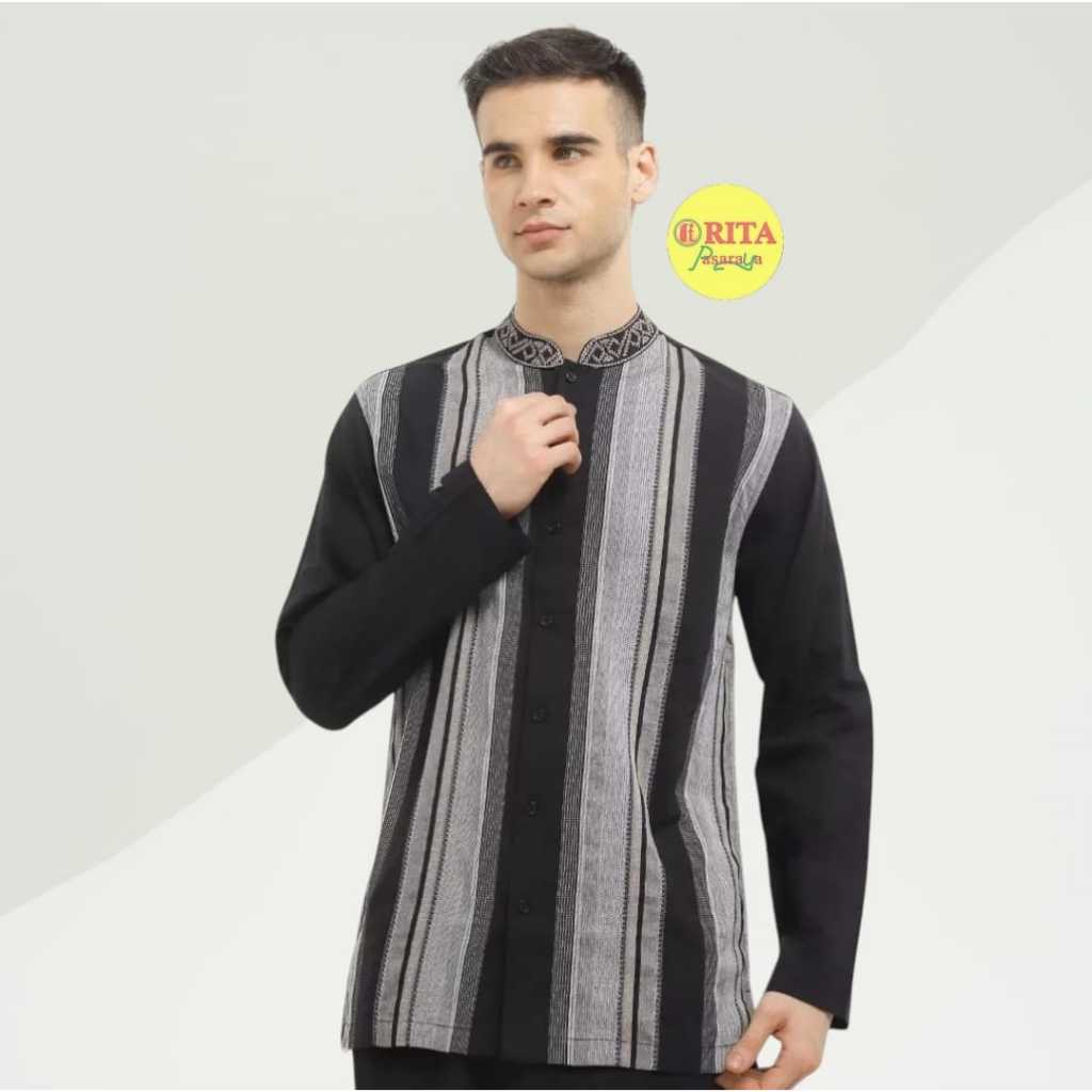 Intresse Koko Kaftan Lengan Panjang Motif Tenun