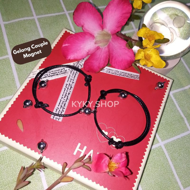 Gelang Couple Magnet/gelang magnet/gelang hitam