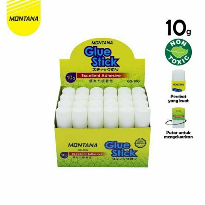 

TERMURAH ! [ 1 PCS ] MONTANA GLUE STICK ISI 10 GR / LEM KERTAS MONTANA / NON TOXIC GLUE STICK
