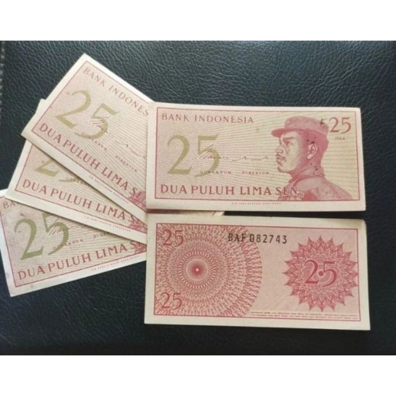 uang kertas 25 sen seri sukarelawan THN 1964