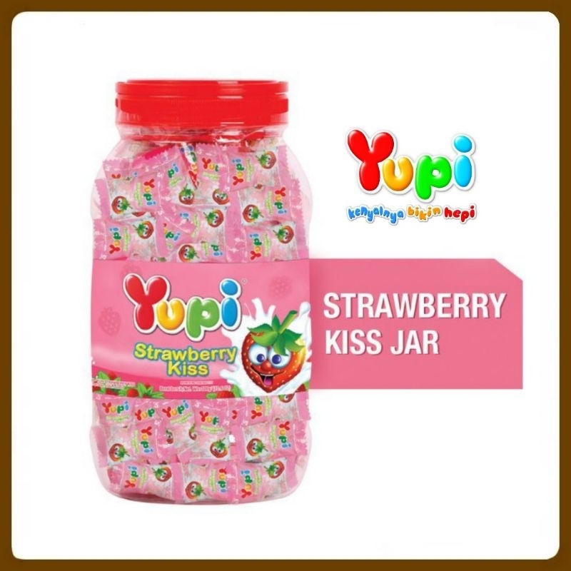 

Yupi Strawberry Kiss Jar 300 gr Toples