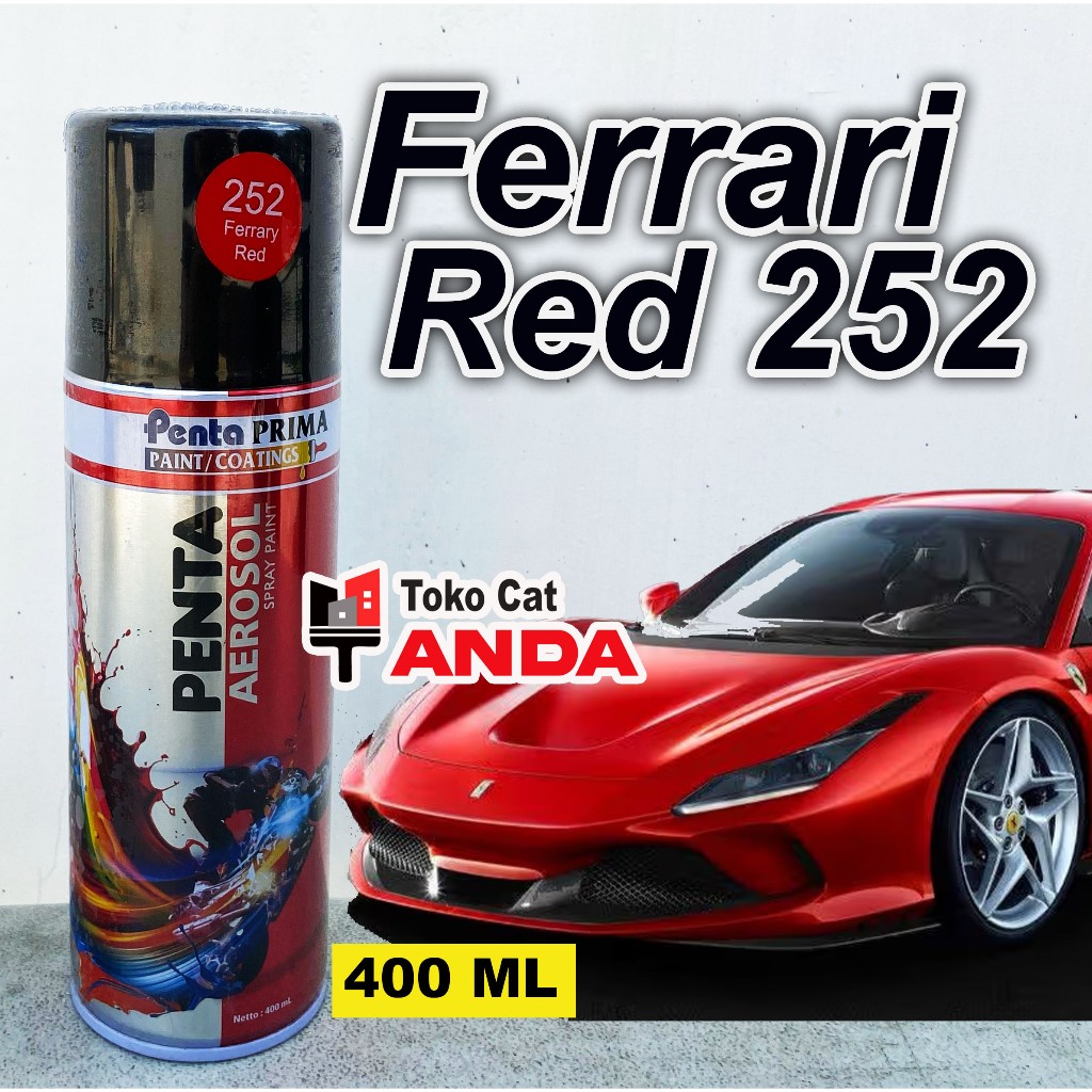 Cat Semprot Penta Aerosol Ferrari RED 252 400ML PROMO - Pilok Penta Merah Jreng