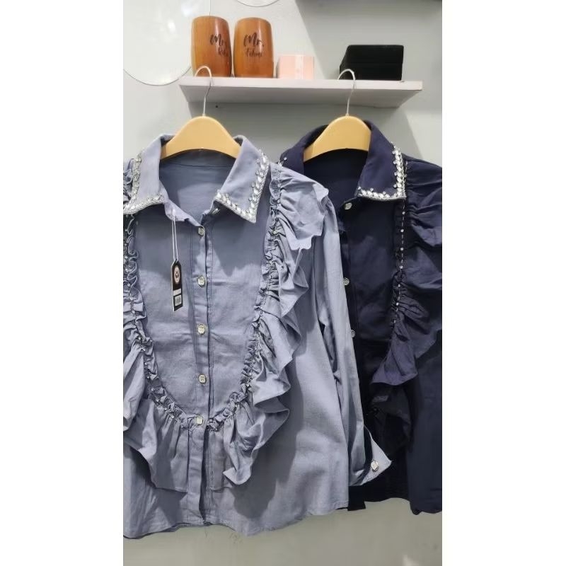 blouse wanita import jens premium