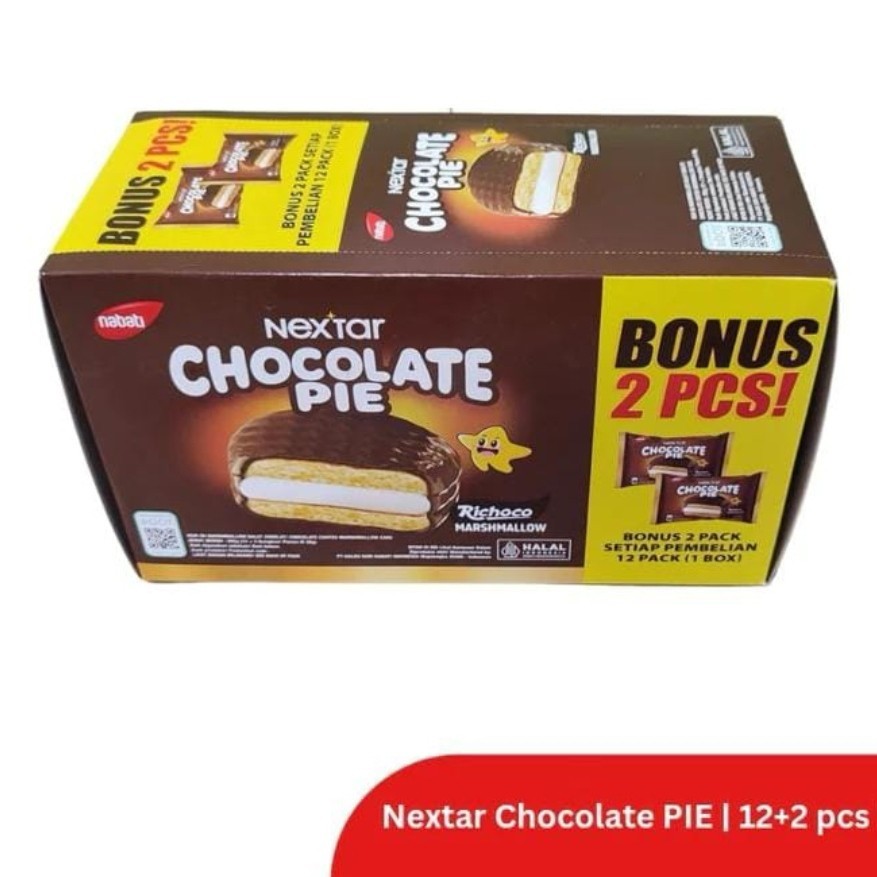 

NEXTAR CHOCOLATE PIE / CHOCOPIE MARSMALLOW BOX ISI 12+2PCS