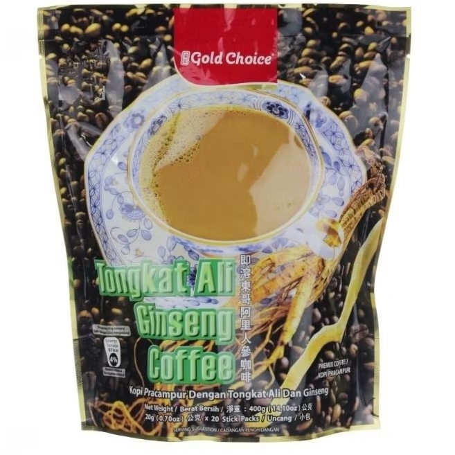 

Gold Choice Tonglee instant ginseng coffee kopi ginseng 400gr (20s x 20gr) ep