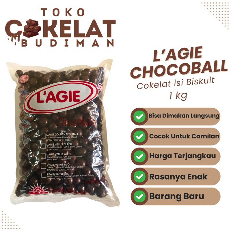 

Lagie Chocoball 1kg | Lagie Coklat isi Biskuit