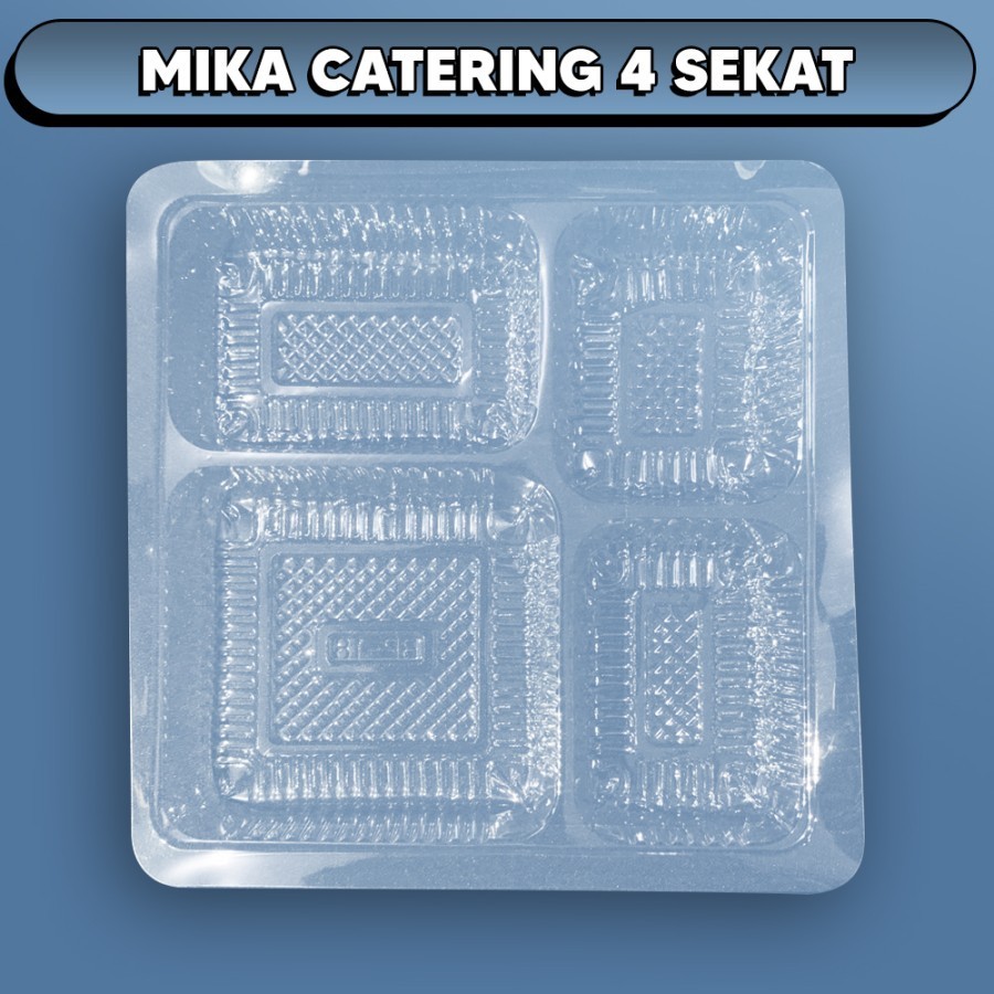 NASI KOTAK SEKAT 4 / MIKA SEKAT NASI BOX TRAY ISI 50 PCS