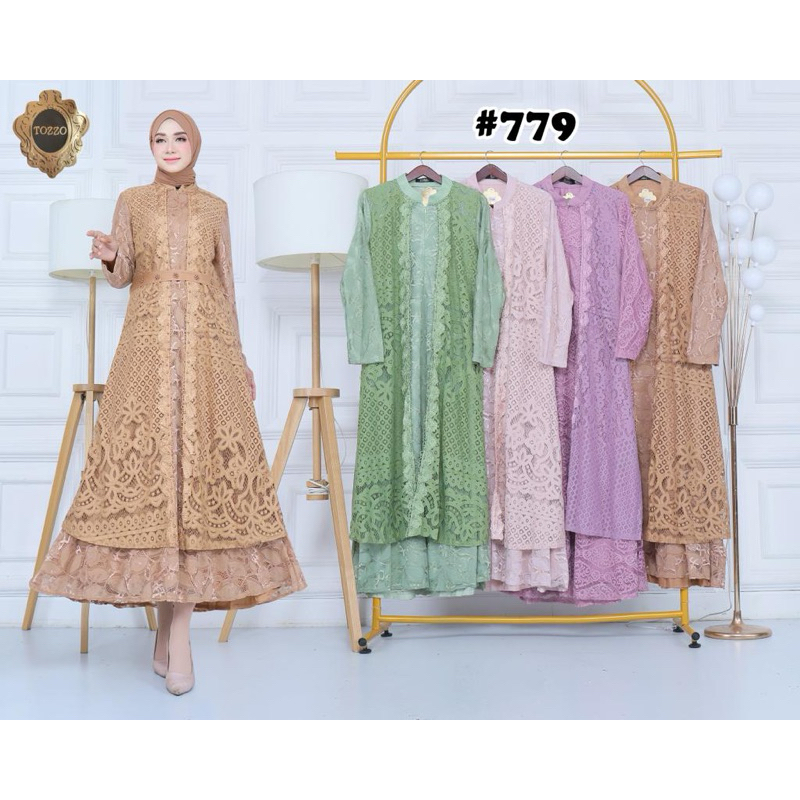 Gamis Brokat Premium Jumbo Busui Gaun Pesta Muslimah Grosir by Tozzo 780