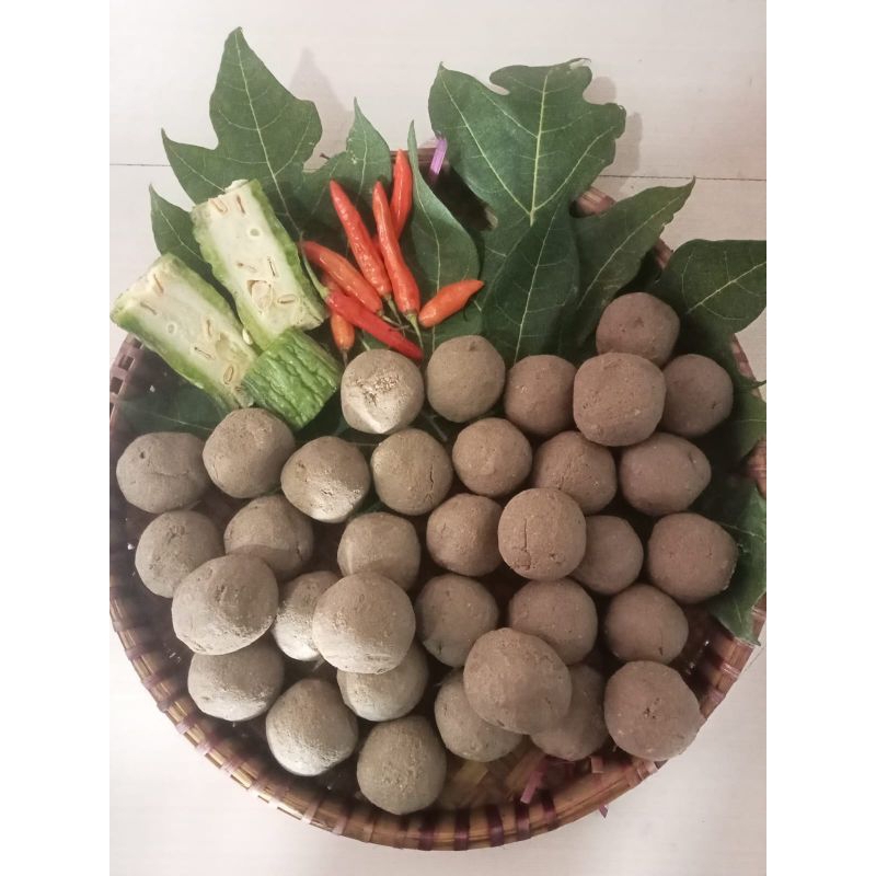 

Ampo Tanah liat lempung anti pahit rebus daun pepaya, pare, ati