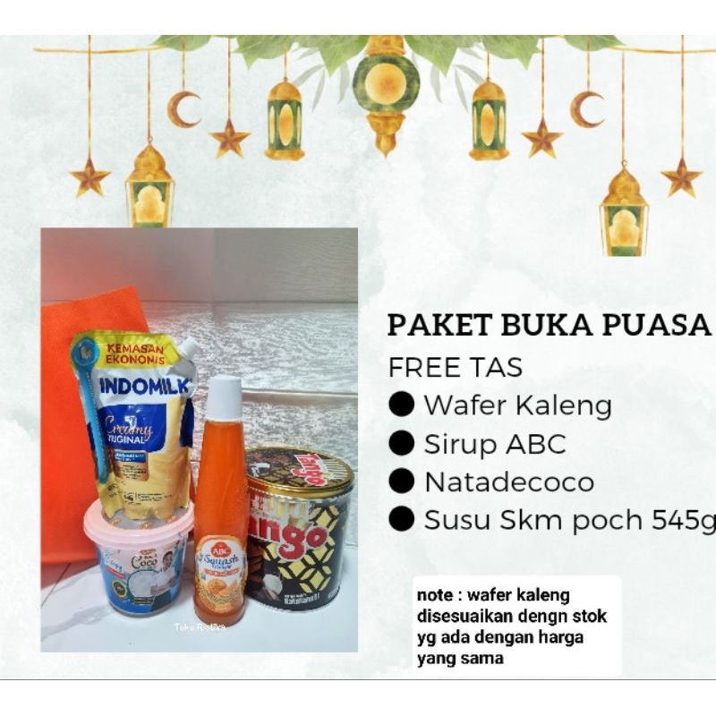 

Paket Buka Puasa Sirup Susu Wafer Kaleng Free Tas