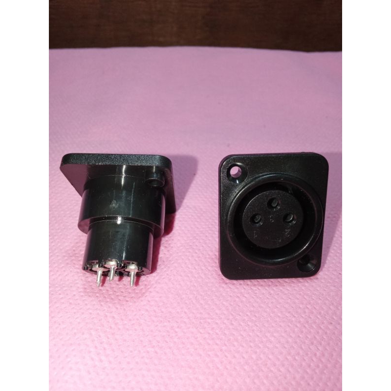 Soket Canon XLR Female Kaki Lurus