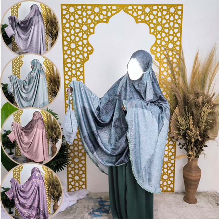 Mukena Satin Silk Premium Motif Armani Mix Polos Dewasa Jumbo