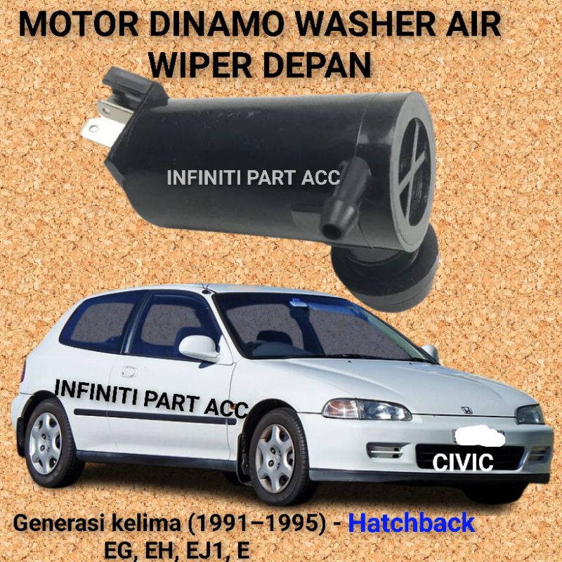 DINAMO AIR WIPER MOTOR WASHER DEPAN HONDA CIVIC Generasi keenam (1996–2000) - EK2 , EK3 , EK4B, EK5 