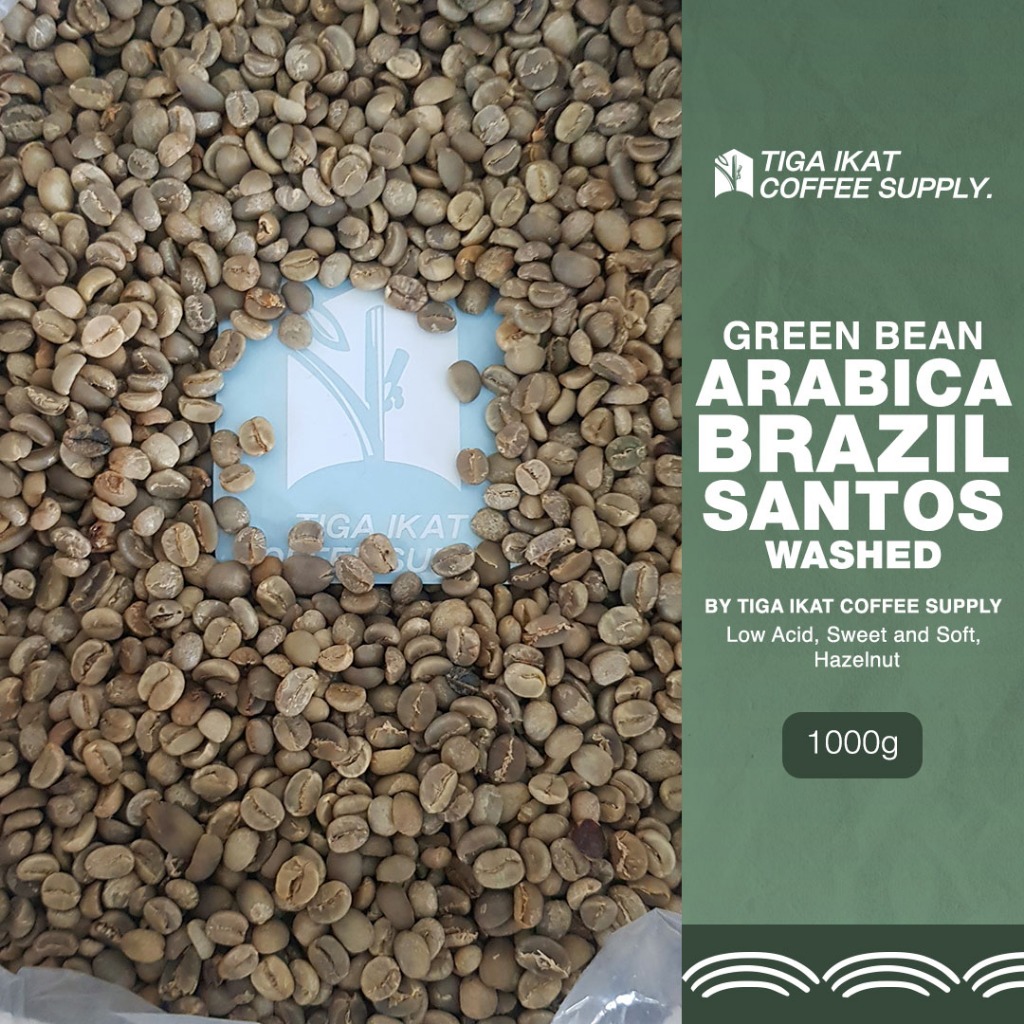 

Greenbeans / Green Bean Arabica Brazil Santos Washed 1 Kg - Biji Kopi Mentah