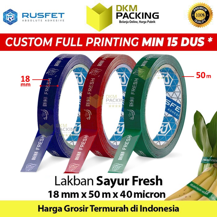 

Lakban Sayur FRESH 18mm x 50m Plakban Isolasi OPP TERMURAH /SATUAN