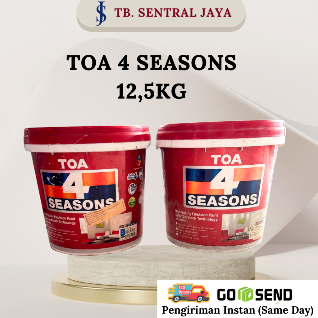Cat Tembok TOA 4 Seasons 12,5Kg/Cat Tembok Murah Bagus Berkualitas/Cat Tembok Interior
