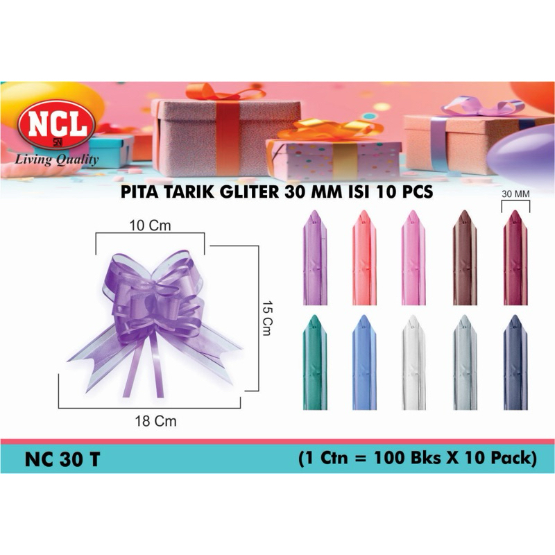 

Pita Tarik Gliter pita kado pita dekorasi (10 pcs)