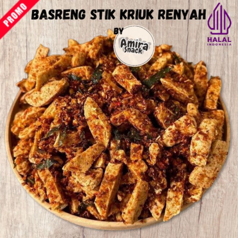 

Basreng stik pedas extra daun jeruk by Amira Snack Food Cemilan Camilan Makanan ringan Keripik